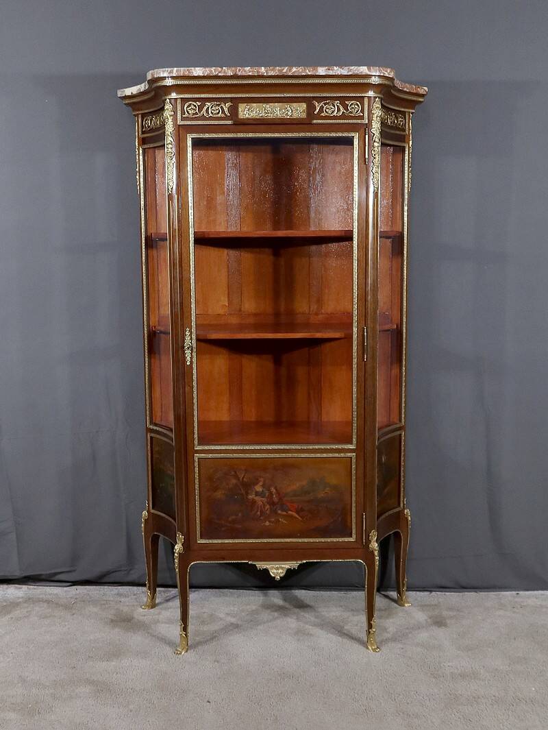 Mahogany Showcase, Transition Louis XV Louis XVI style – 1900