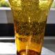 Large vase signed Biot in amber colour.
