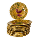 12 dessert plates in Sarreguemines slip