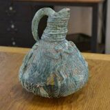 Designer ceramic vase in terracotta signed 1968