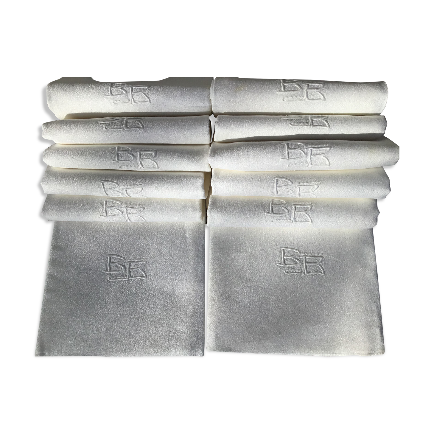 12 Square BB towels damask Art Deco style