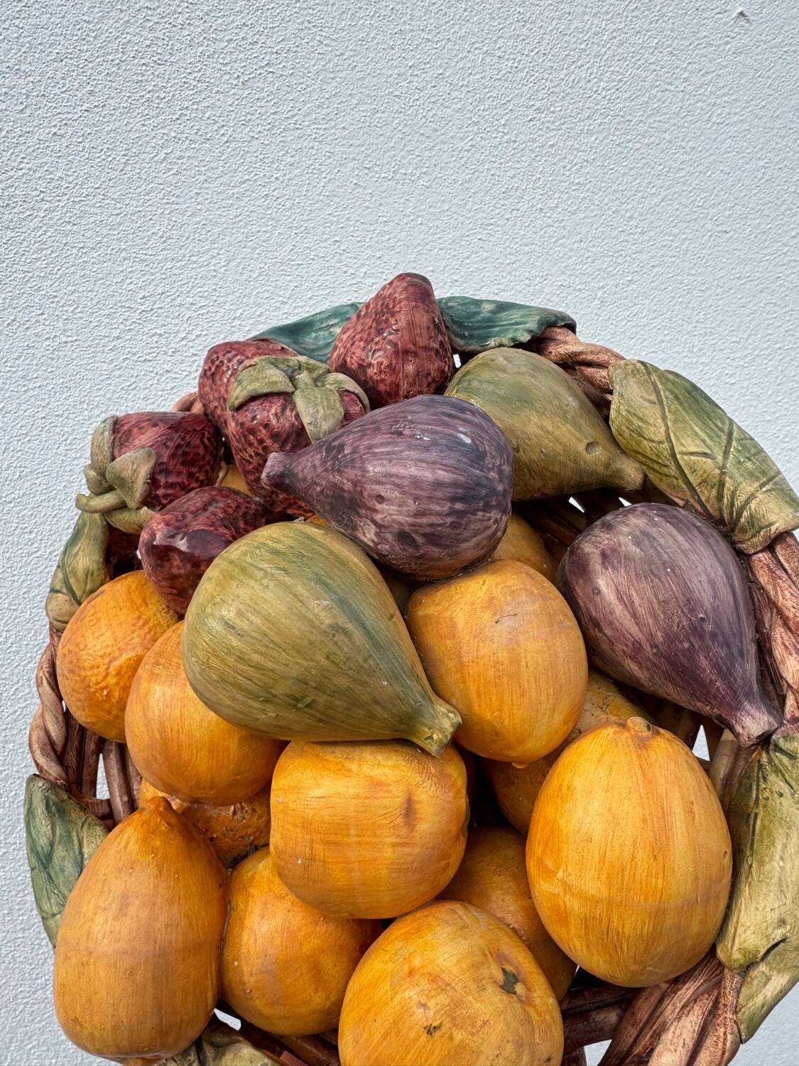 Fruit basket trompe l'œil Portugal 1970s