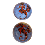 Set of 2 Seahorse plates by Monique Brunner in Vence