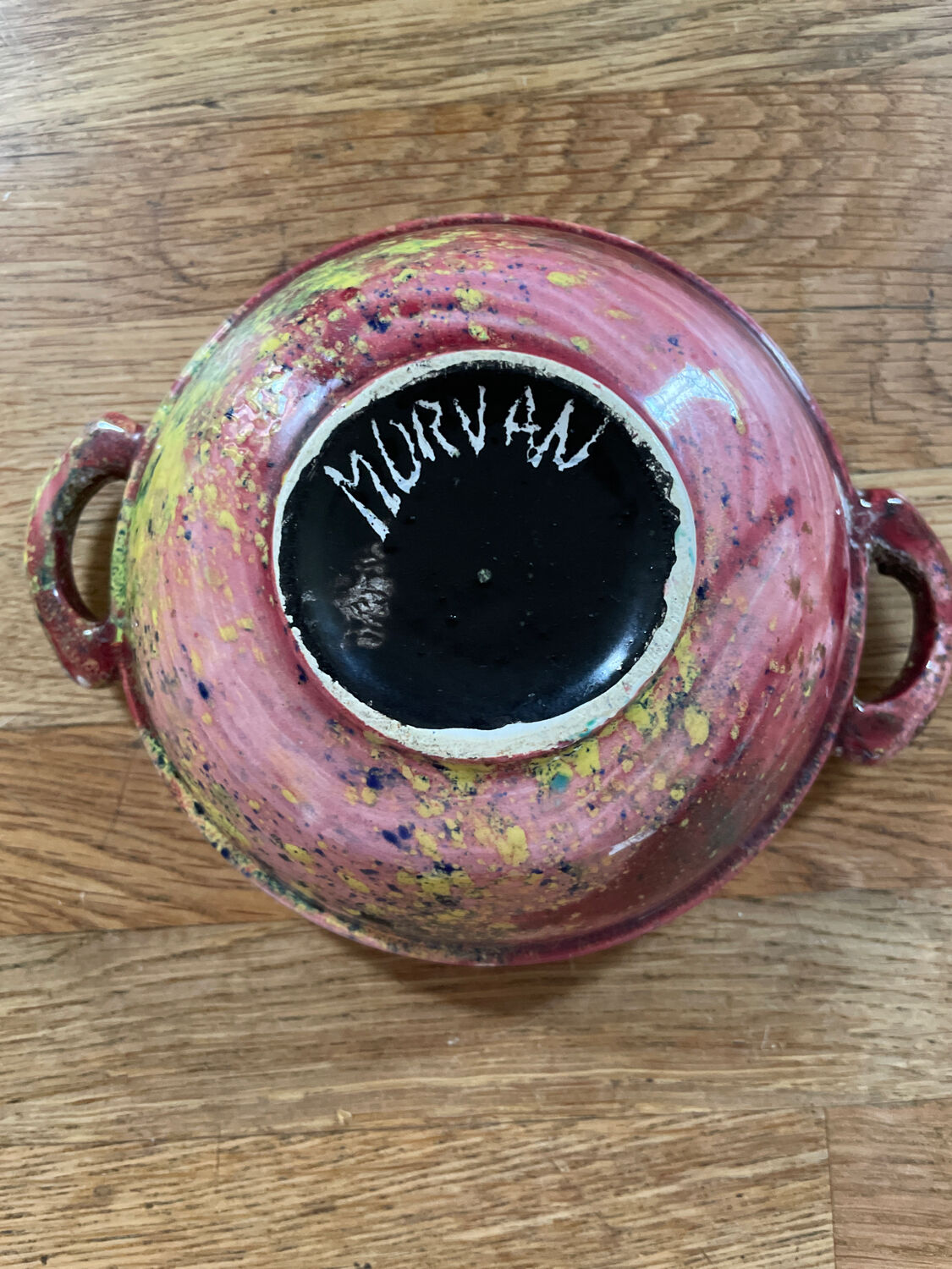 Vintage ceramic bowl signed Morvan