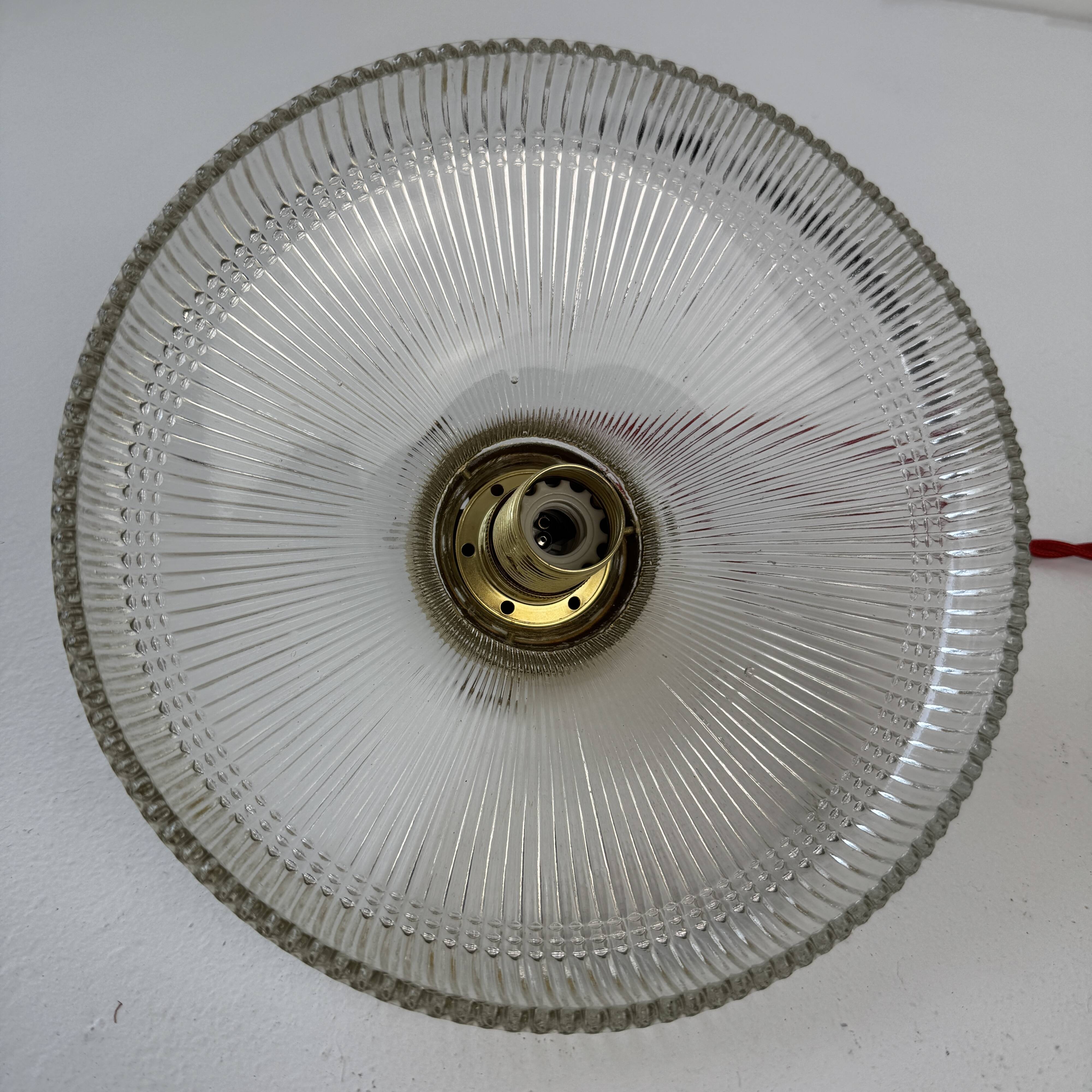 Vintage prismatic glass suspension light