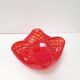 Red bullicante Murano glass catchall signed