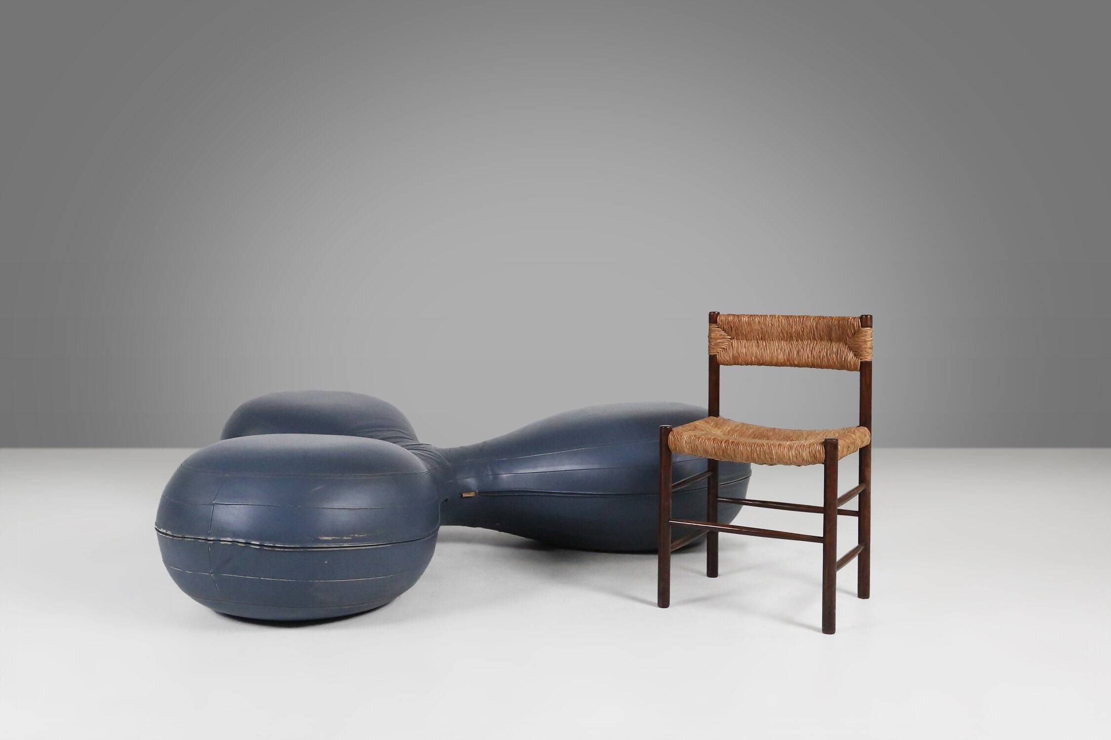 Leather Pouf by Lowie Vermeersch for Durlet, Belgium 1999