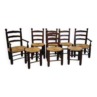 Chairs, armchairs, stools in the style of Charles Dudouyt
