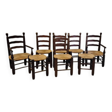 Chairs, armchairs, stools in the style of Charles Dudouyt