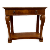 Empire console in walnut and marble top XIX century