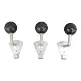 3 school hooks from the 60s in metal and bakelite