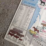 Vintage school map MDI France Rhône