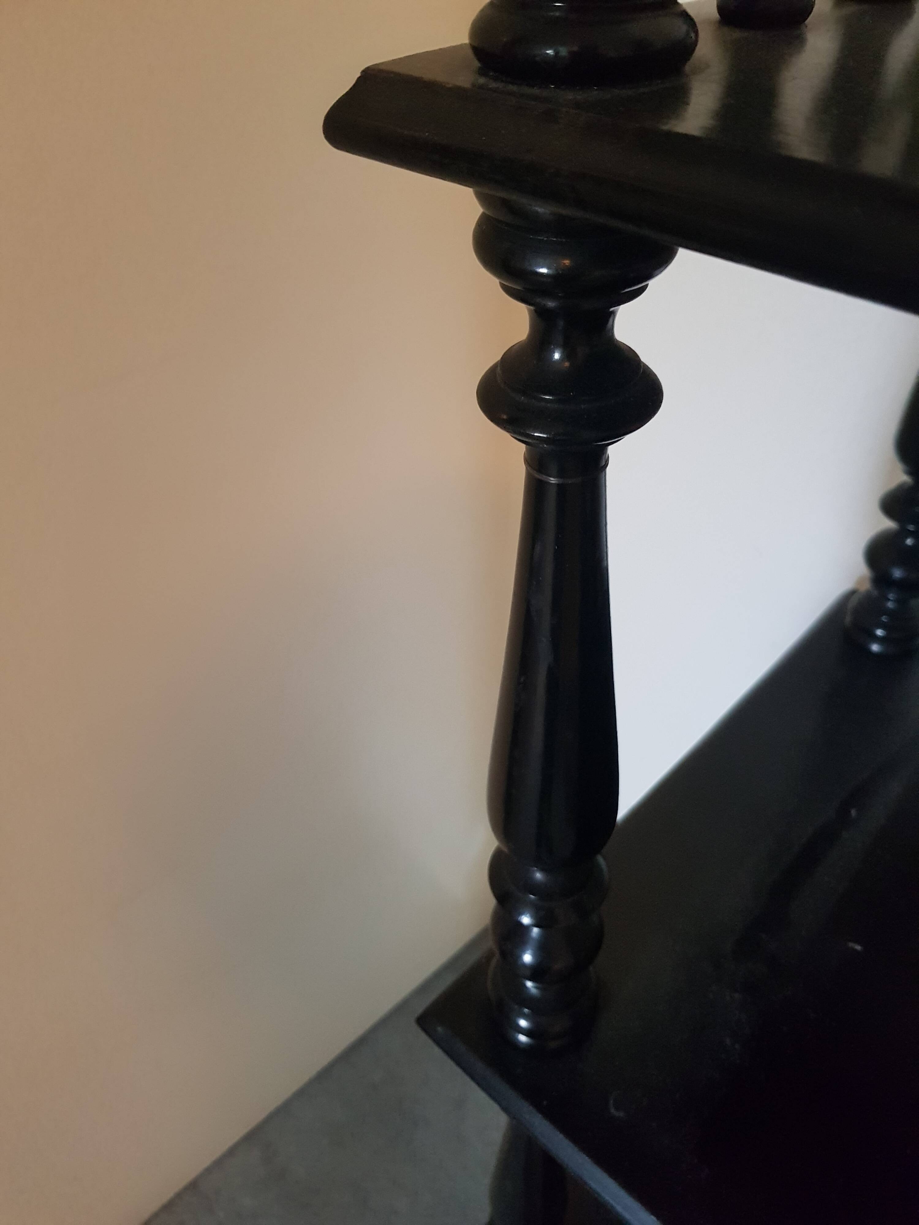 4-shelf turned wood shelf