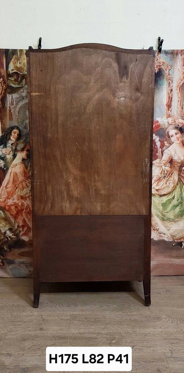 Louis XV style display cabinet in noble wood marquetry