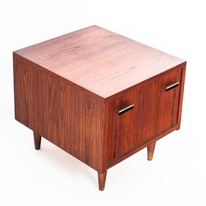 Vintage teak bedside table in Scandinavian style - France, 1960s