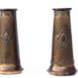 Paire de Vase Galvanoplastie Art Nouveau Laiton - France