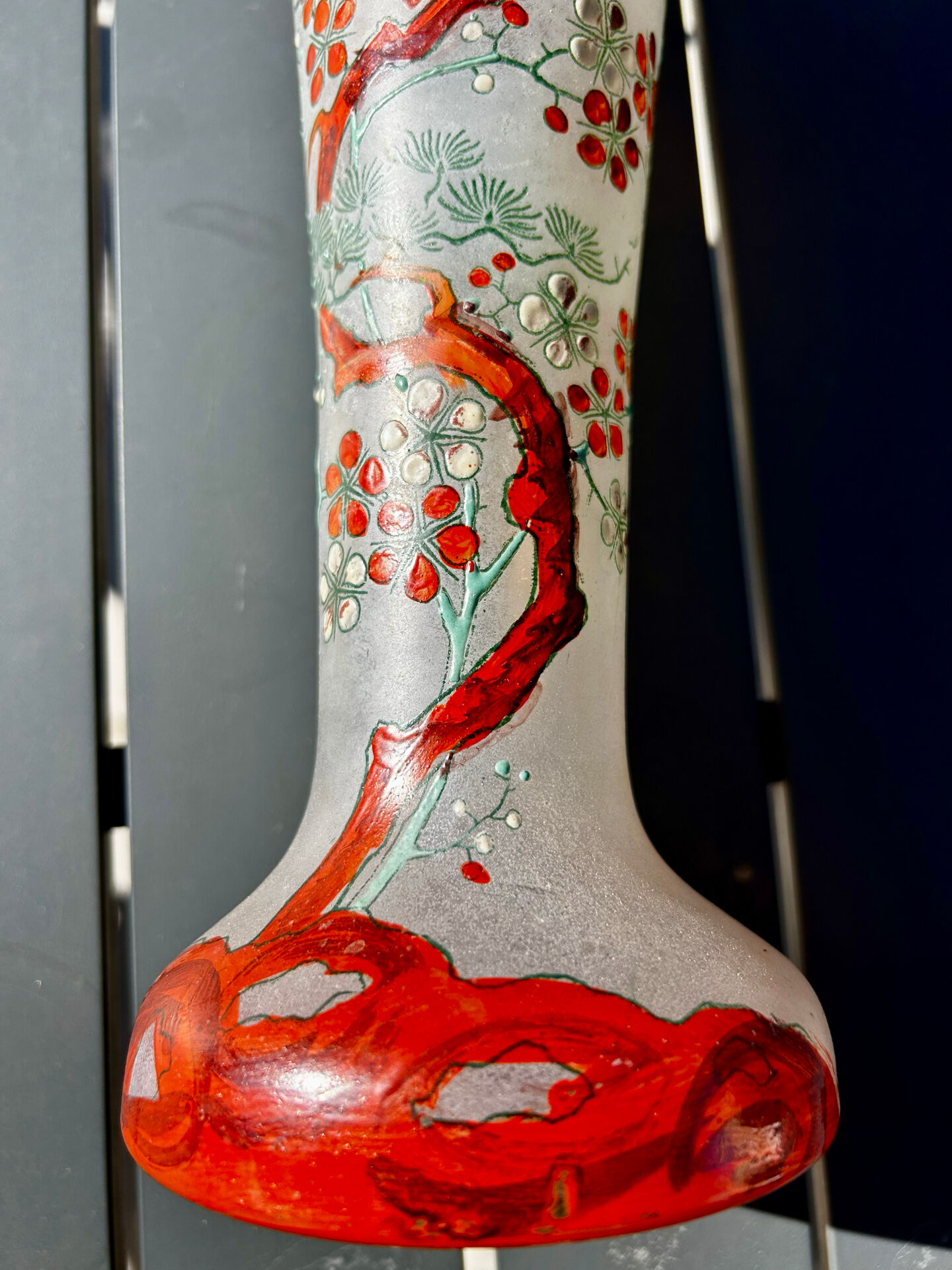 Cornet vase Art Nouveau "Spring" - Legras (St Denis)