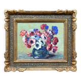 Bouquet of anemones by Pierre Forest (1881-1981), painter from Nice