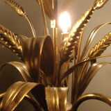 Suspension épi de blé en métal doré 3 lampes