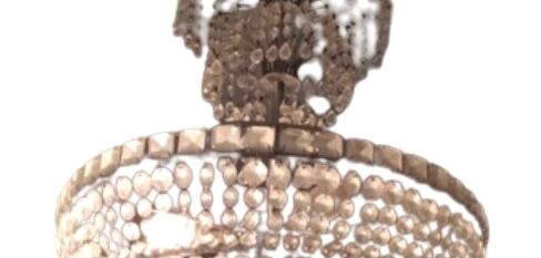 List in crystal and bronze of the 20s, balloon crystal chandelier