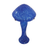 Lampe champignon vintage - pâte de verre bleue et blanche -1970