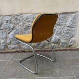 Chaise de bureau des années soixante-dix au pied en acier chromé