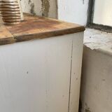 Meuble de métier enfilade patine blanche