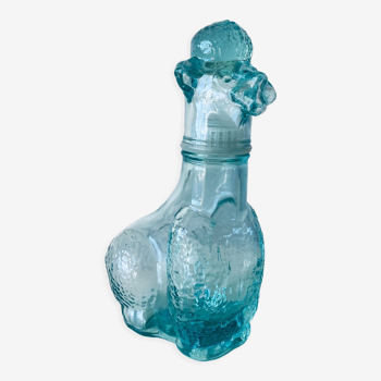 Carafe vintage en verre forme chien caniche