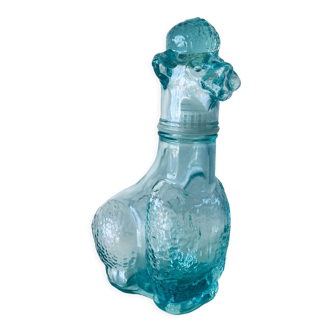 Carafe vintage en verre forme chien caniche