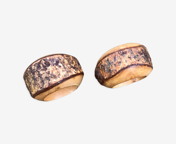 Ronds de serviettes bois brut
