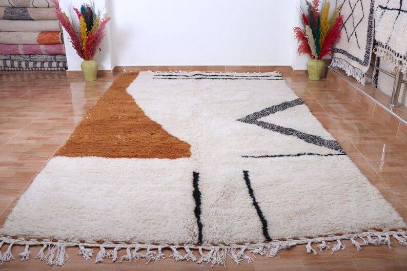 Handmade Beni Ouraine rug with colourful patterns 150/250 cm