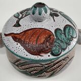 Large glazed and coloured ceramic soup tureen - Vallauris