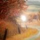 Old pastel painting of Vosges landscape signed Antoine Dugois