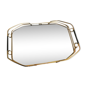 plateau miroir doré