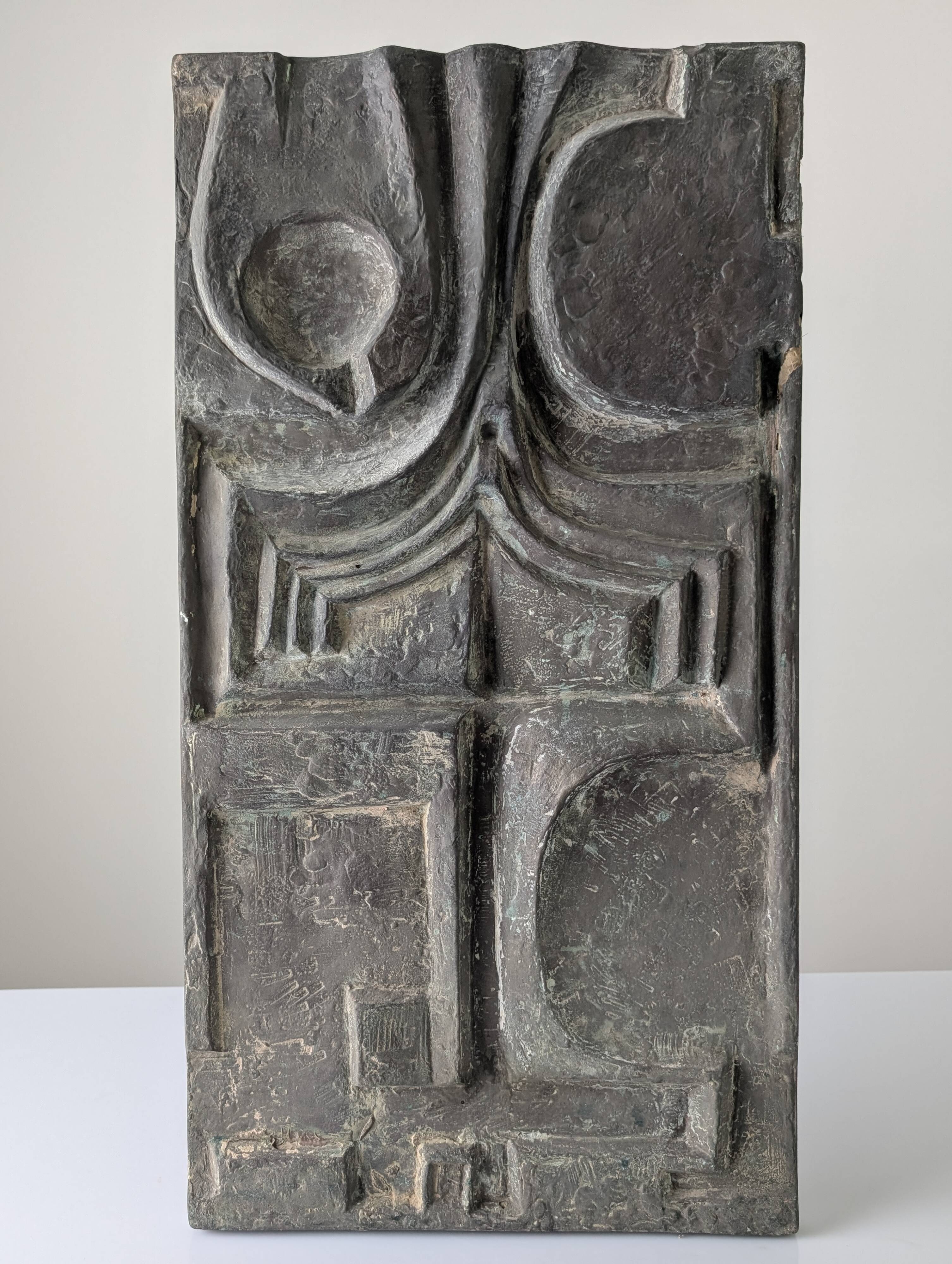 Brutalist Fiberglass Relief Wall Plaque, 1960s