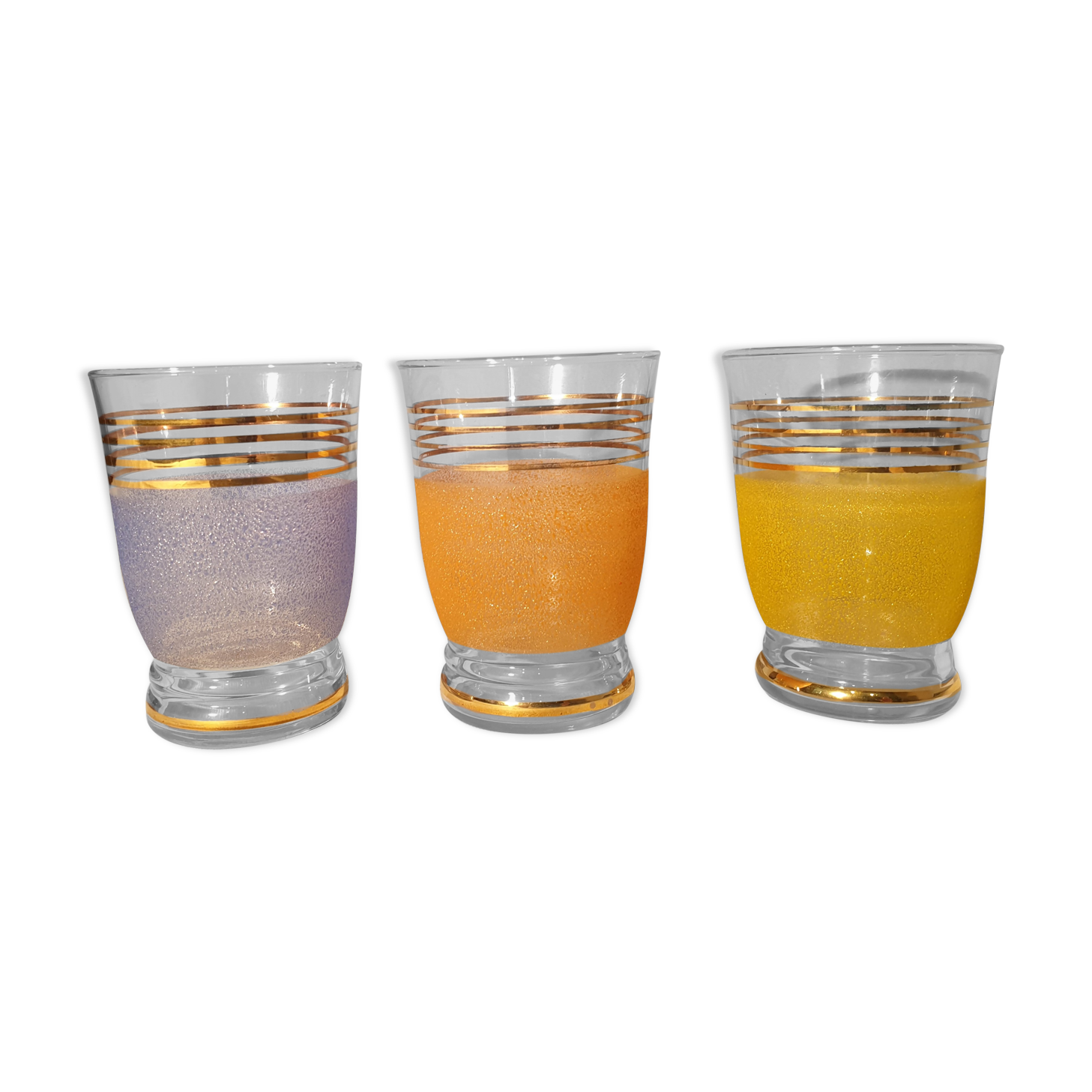 Three granite water glasses