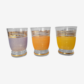 Three granite water glasses