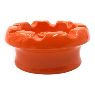 Pino Spagnolo, Large orange ceramic ashtray, Sicart, 1970s