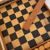Game of checkers wood dovetail assembly vintage