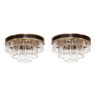 Set of 2 crystal ceiling lamps by Riedinger