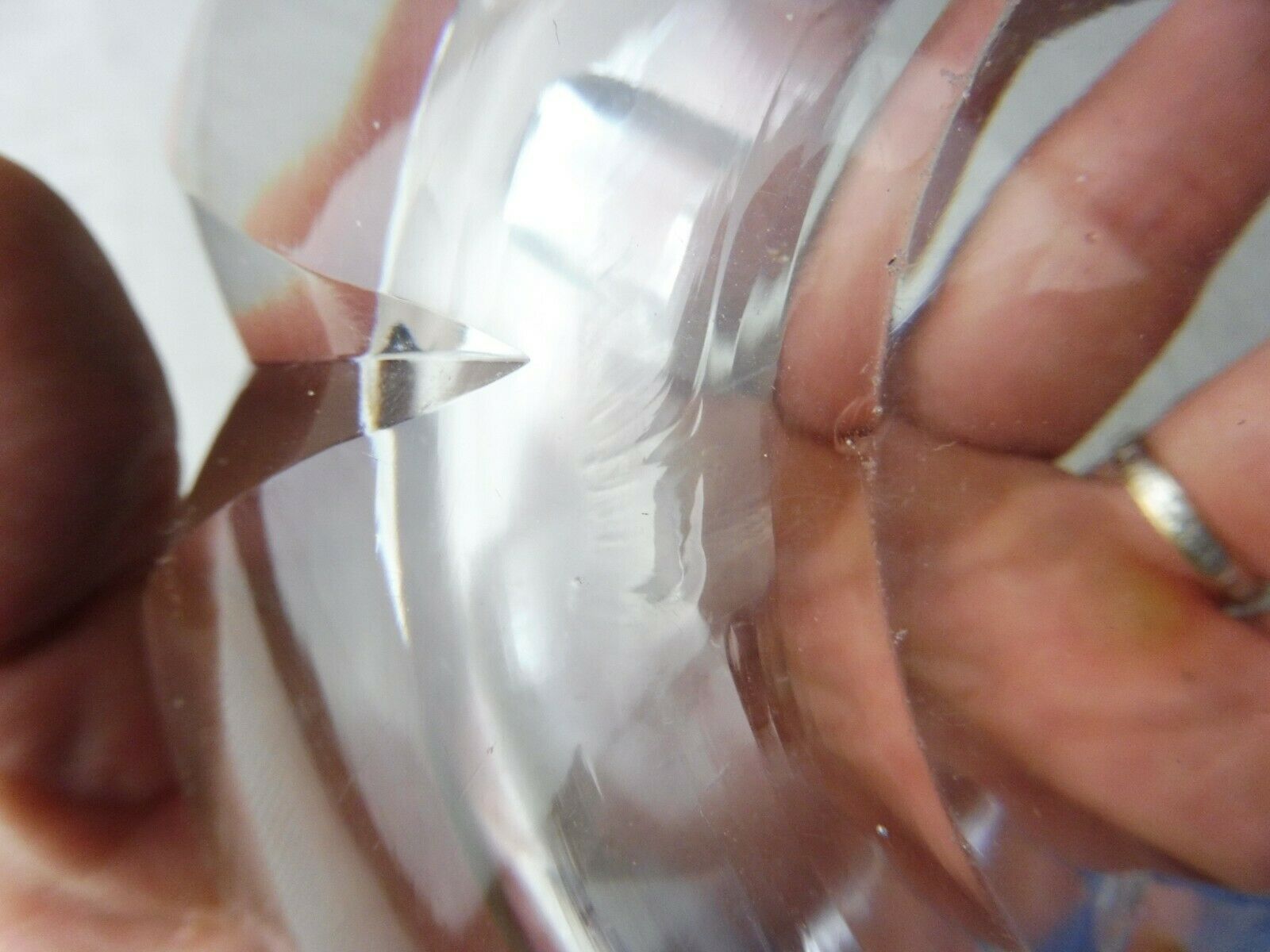 Ancient ashtray, cut crystal, St Louis