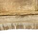 Vintage mustard yellow two-seater sofa with fringe