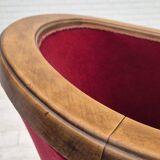 1950s, Danish armchair, original condition, furniture velour, beech wood.
