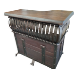 Wood and steel bar counter