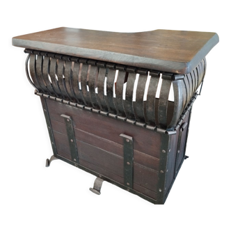 Wood and steel bar counter