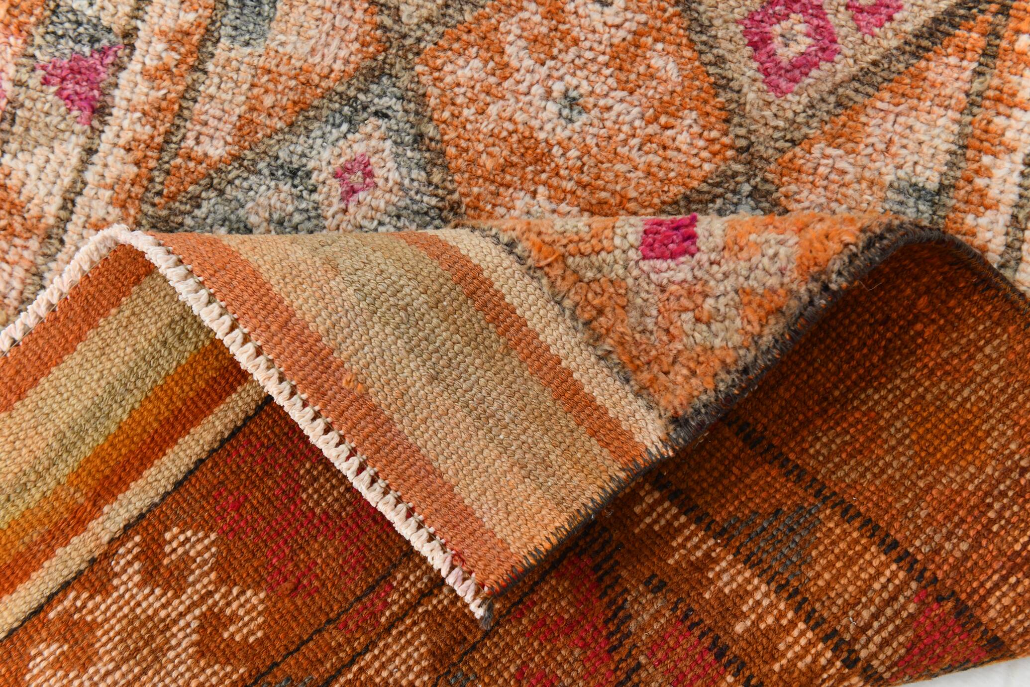 3x13 Colorful Soft Color Turkish Runner Rug, 87x395Cm