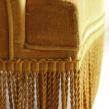 Mustard yellow velvet toad armchair