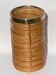 Midcentury rattan wicker and brass umbrella stand or basket