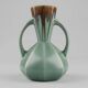 Art Deco vase – Bruyn pottery – green & brown poured glaze - 19cm