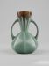 Art Deco vase – Bruyn pottery – green & brown poured glaze - 19cm